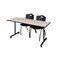 Kobe Rectangle Mobile table, 72" W, 29" H, Laminate Top, Maple MKTRCC7224PL47BK - alternate 1